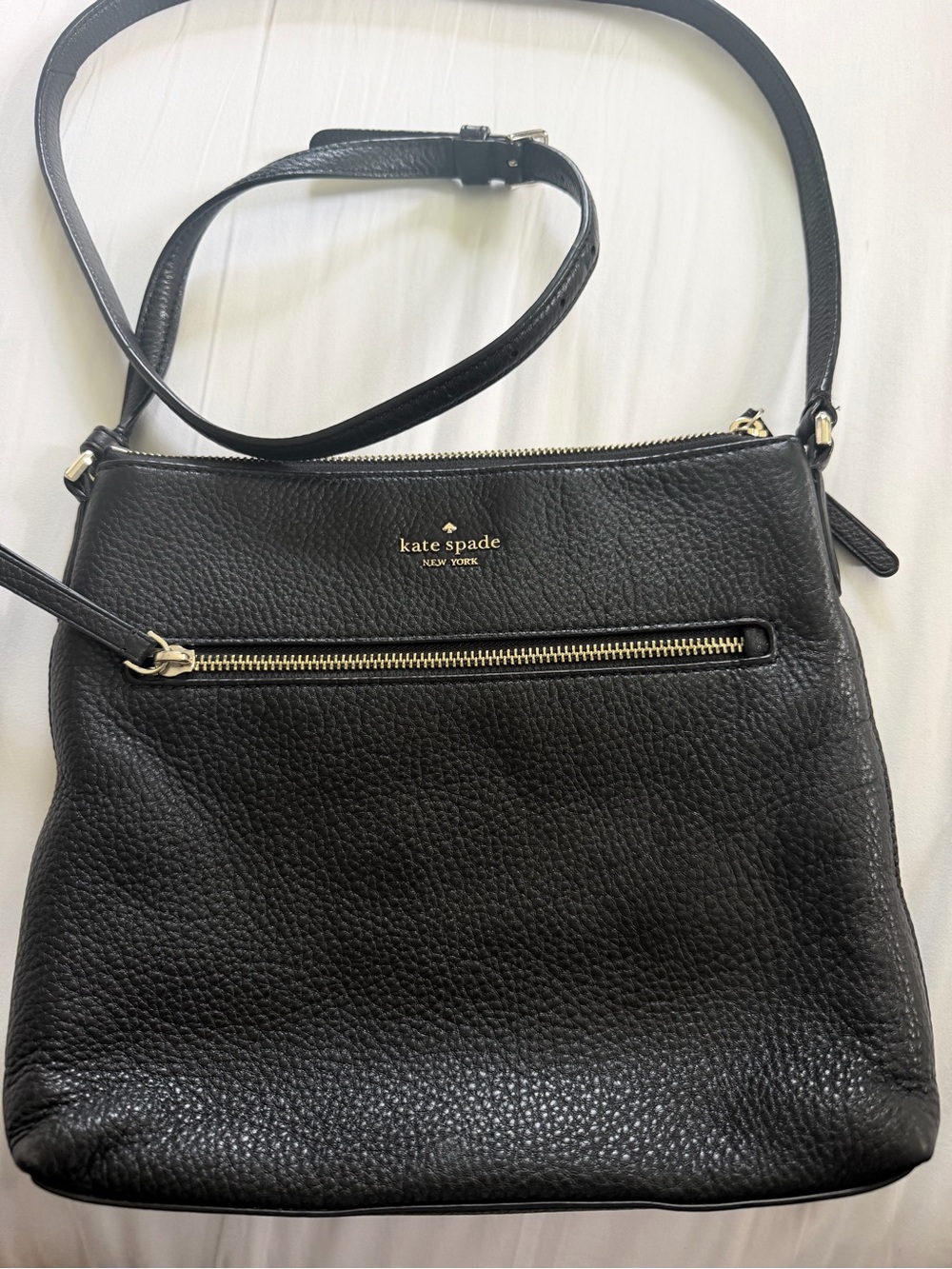 Kate Spade New York Black Pebbled Leather Crossbody Bag